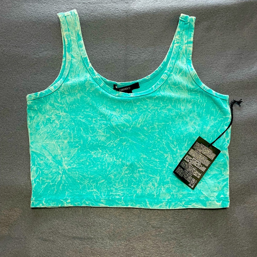 Teal Tie Dye Crop Top